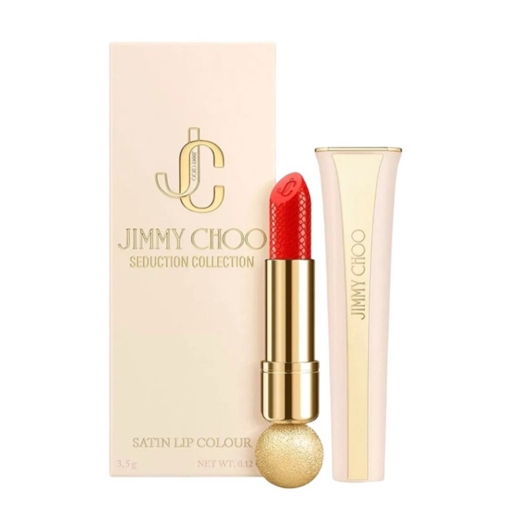 Jimmy Choo Coral Kiss Satin Lipstick NIB Sealed!